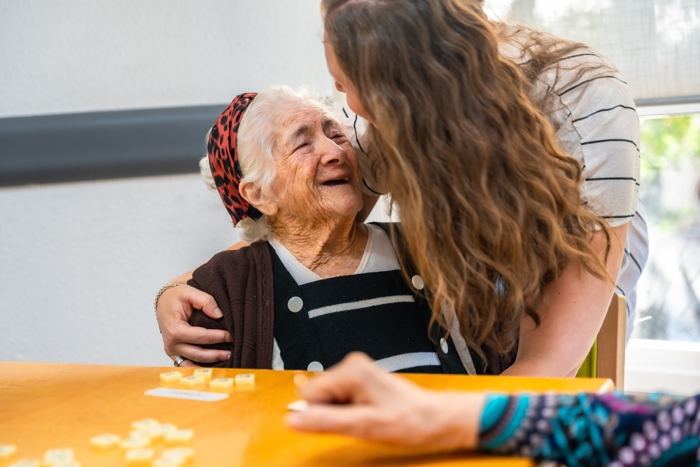 Older adults sharing a warm moment of connection